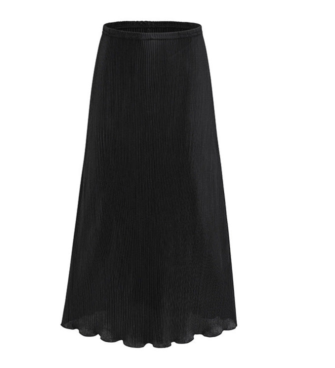 Abstract Print Pleated Midi Skirt