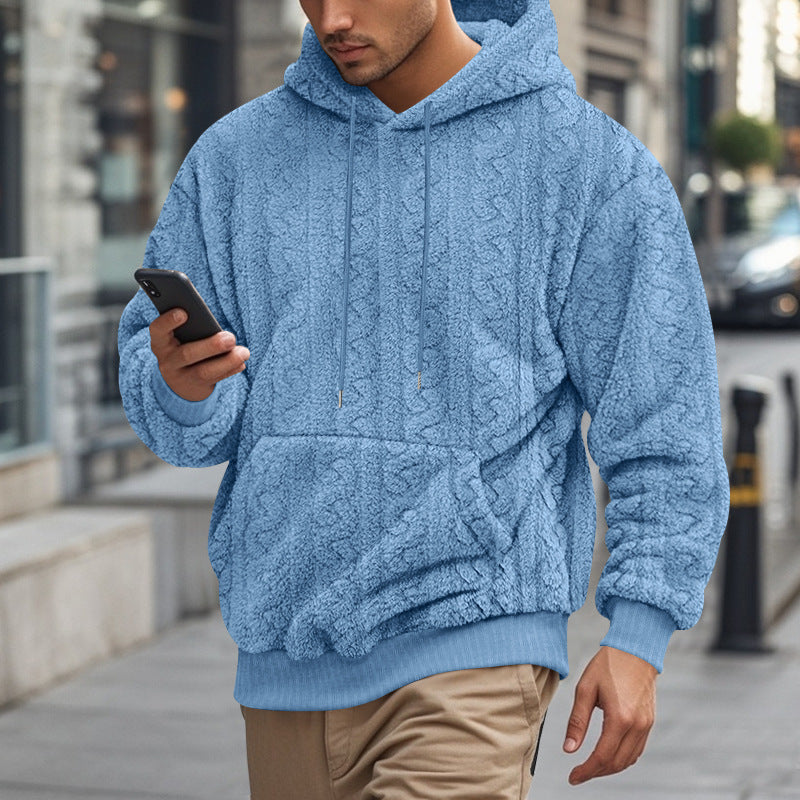 Textured Sherpa Hoodie