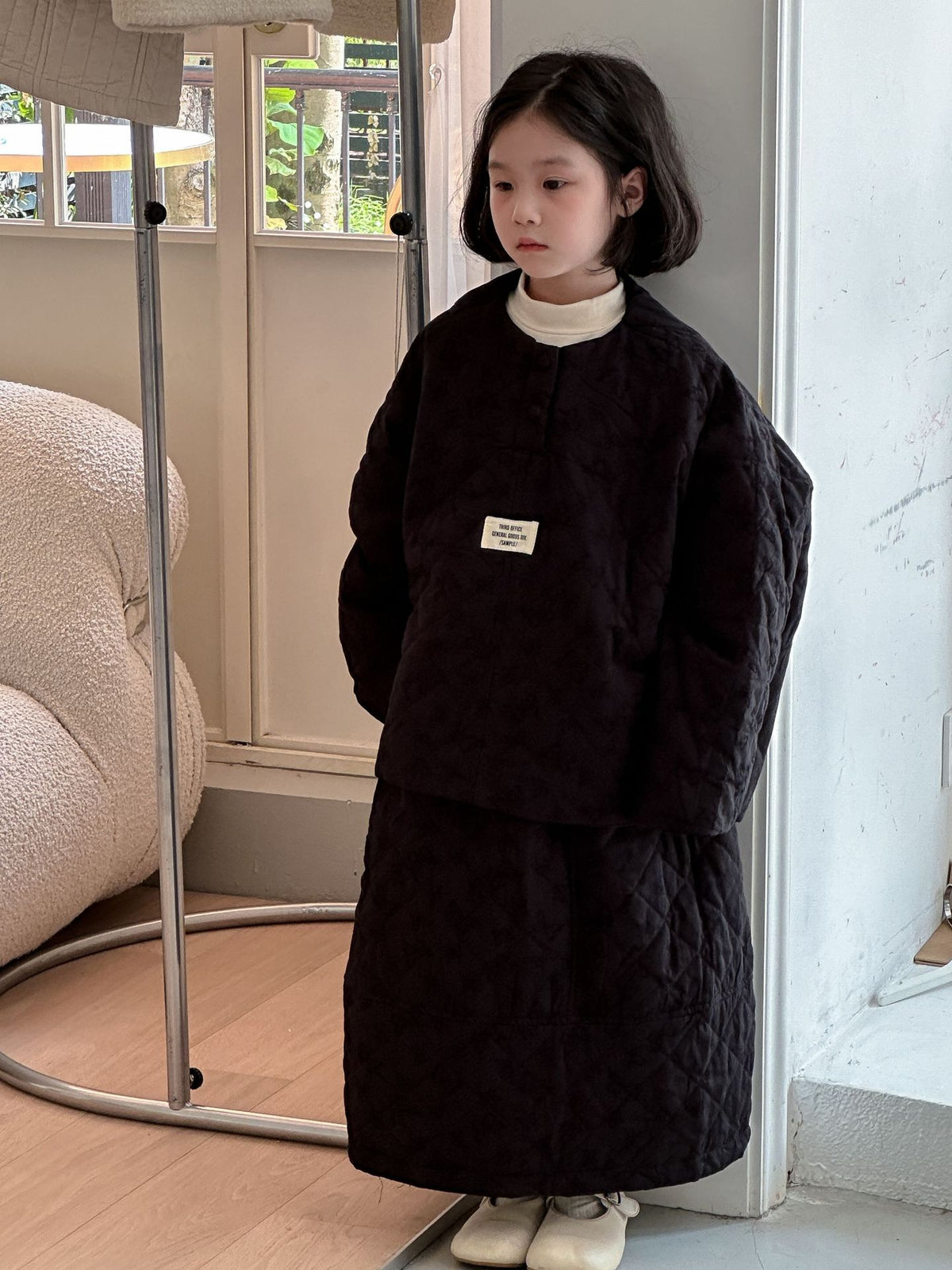 Girls' Solid-Color Skirt Set