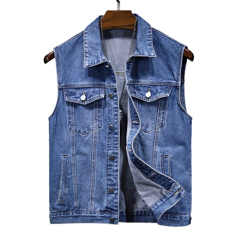 Trendy Sleeveless Denim Vest