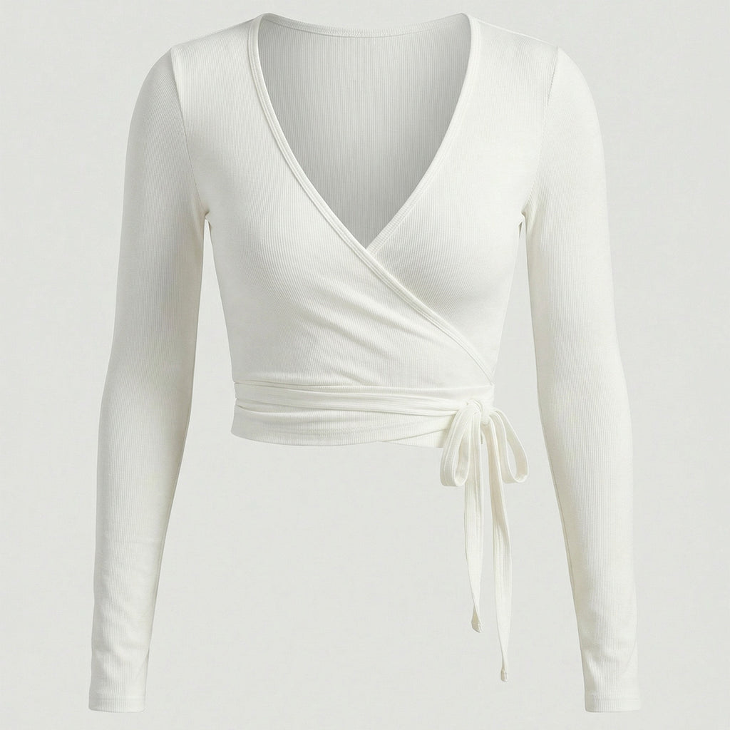 Lace-Up Long-Sleeve Yoga Top