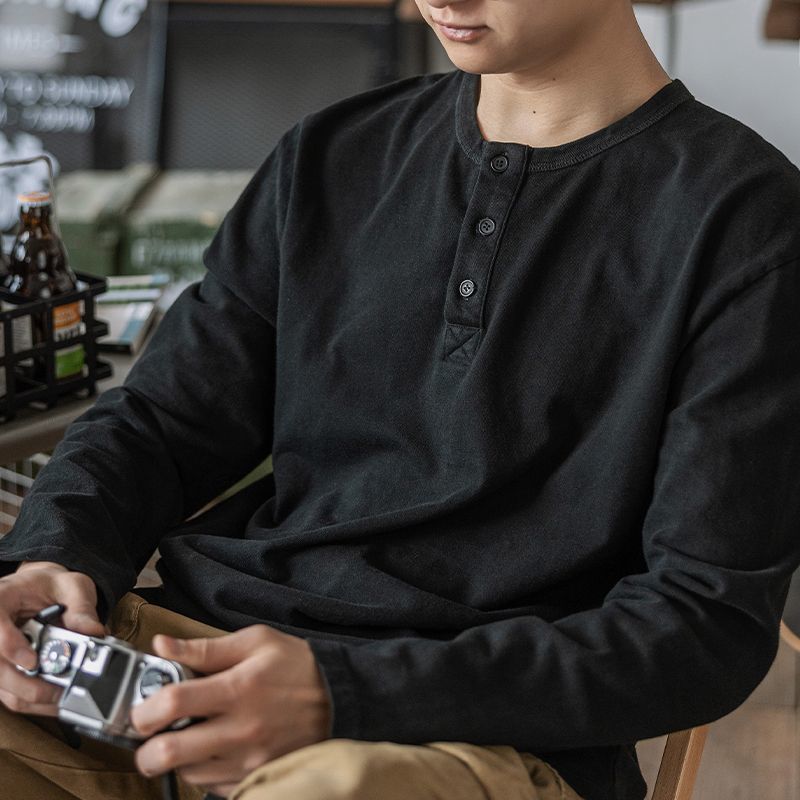 Men's Henley Long-Sleeve T-shirt