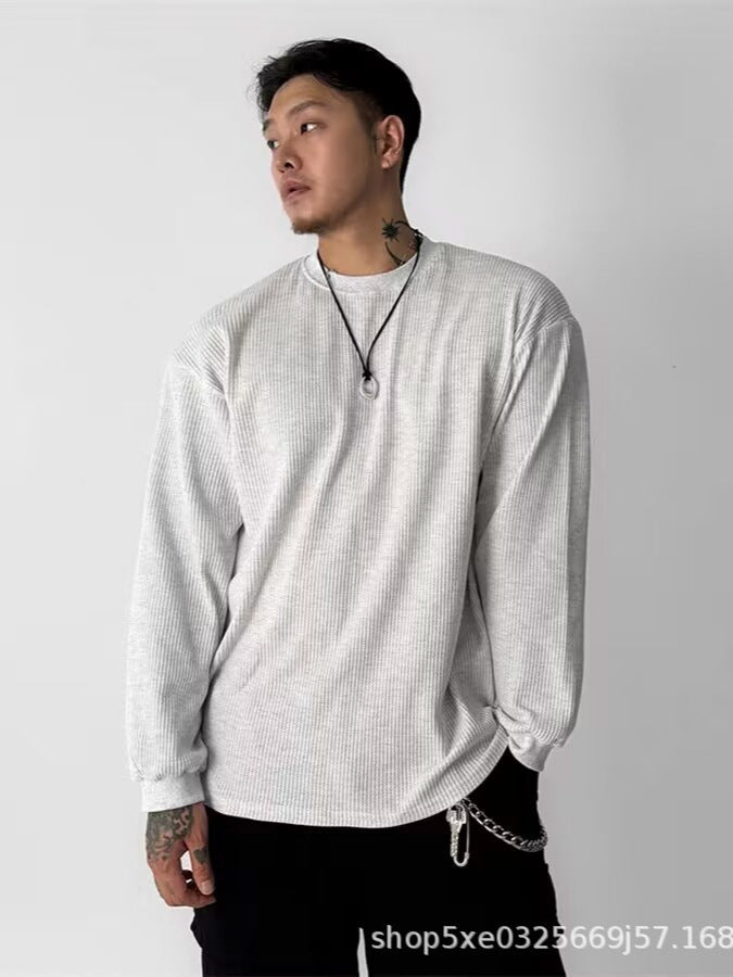 Waffle Knit Long-Sleeve Top