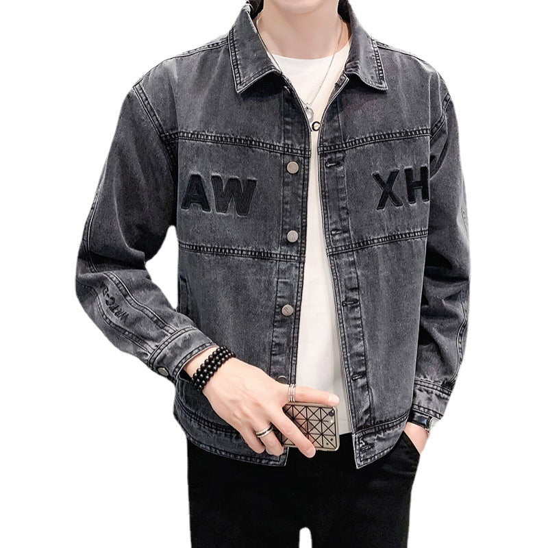 Embroidered Slim-Fit Denim Jacket