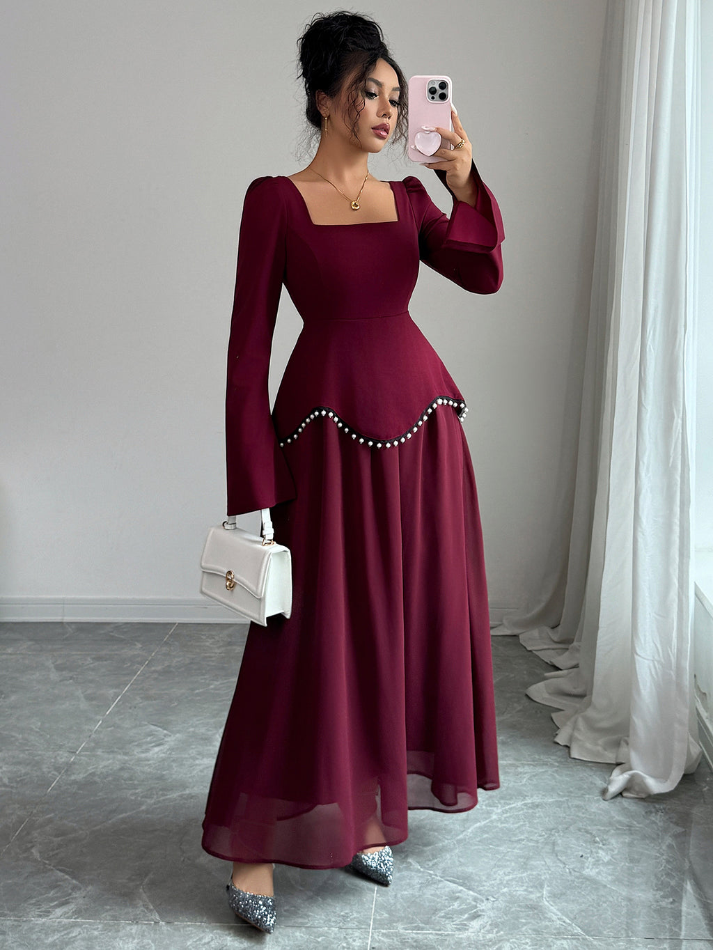 Long-Sleeve Maxi Dress