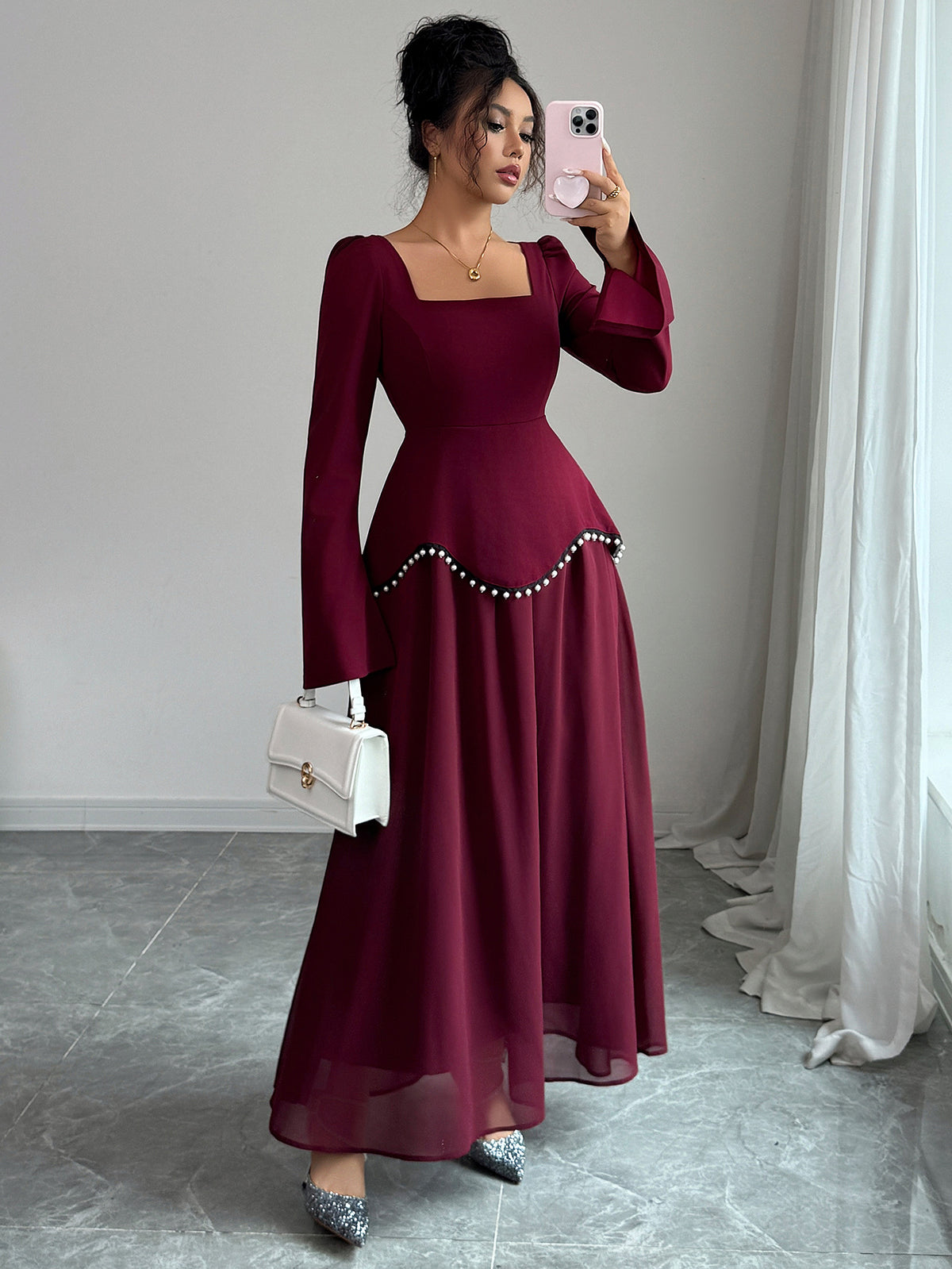 Long-Sleeve Maxi Dress