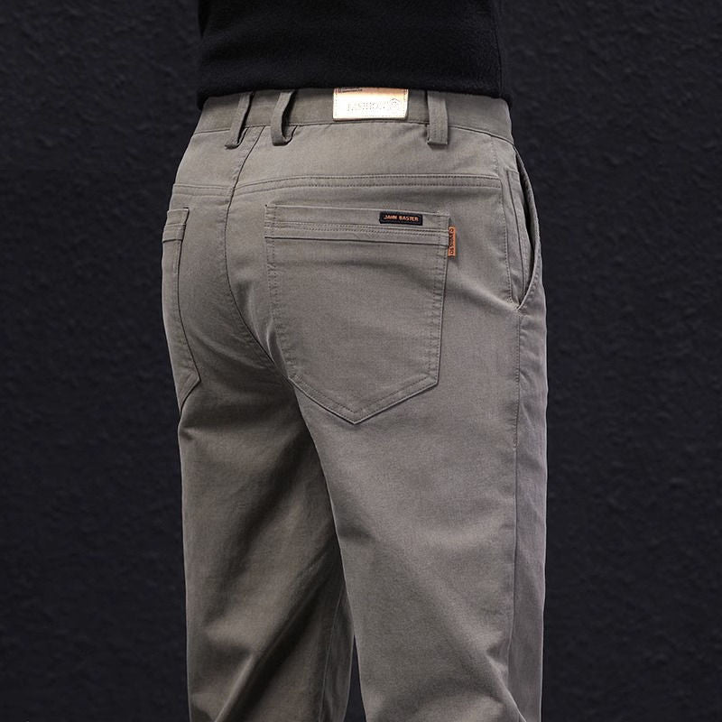 Premium Cotton Straight-Leg Trousers