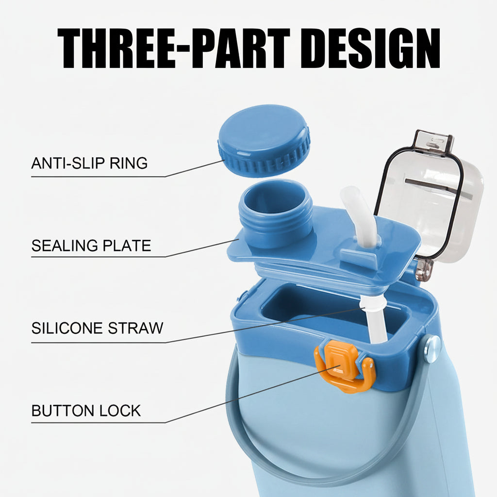 600ml Collapsible Silicone Water Bottle