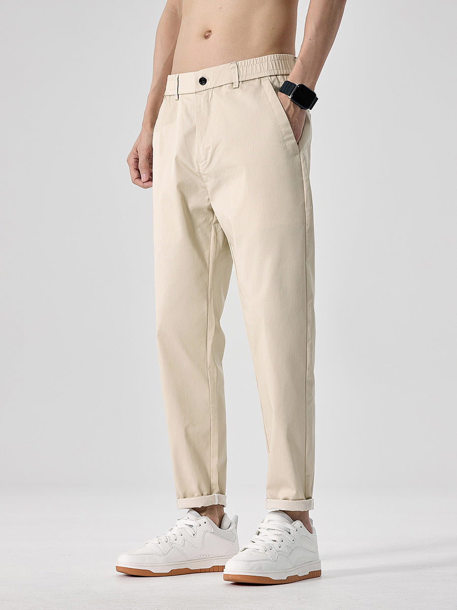Men’s Slim-Fit Cropped Casual Trousers