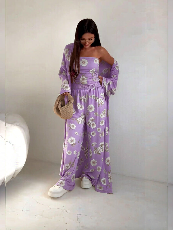 Chic Three Piece Loungewear Set