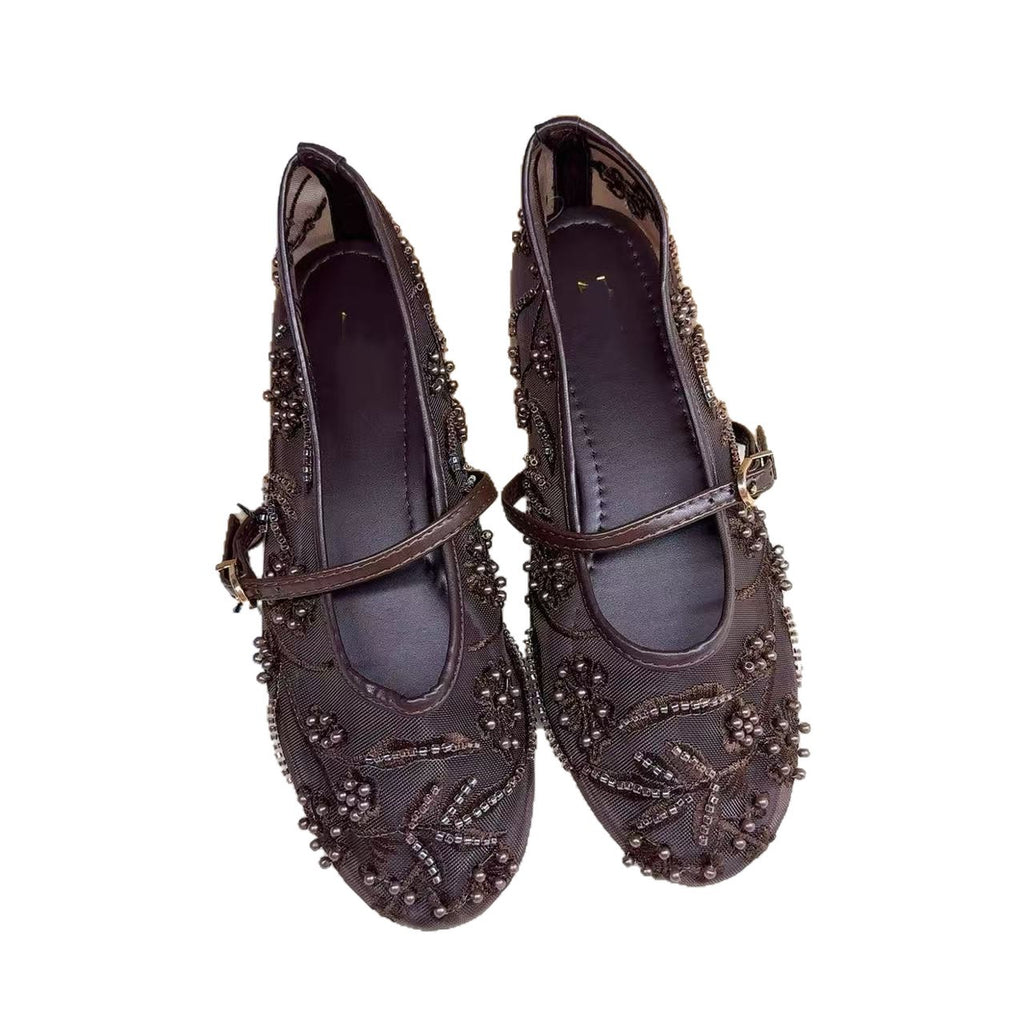 Pearl Mesh Mary Janes