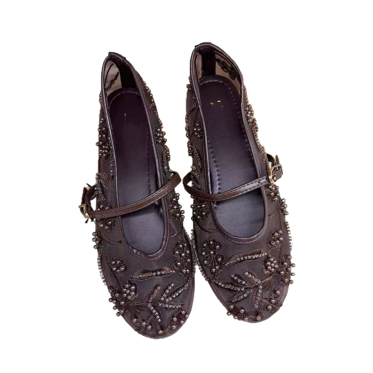 Pearl Mesh Mary Janes