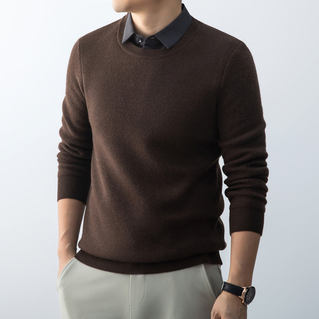 Integrated Mock-Layer Knit Pullover