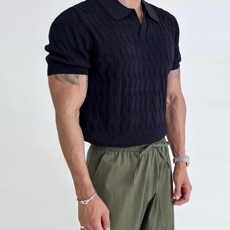 Stretch Knit Polo Tee