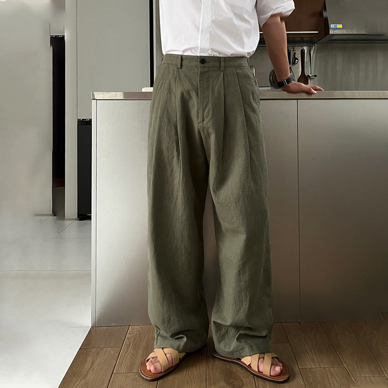 Linen Wide-Leg Trousers