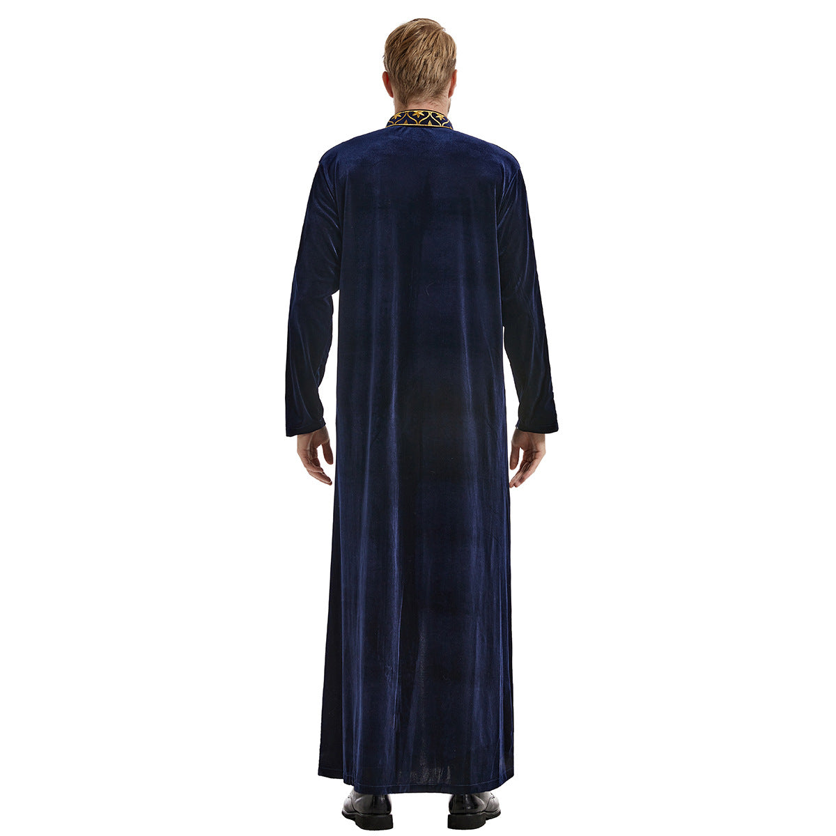 Gold-Embroidered Velvet Kaftan