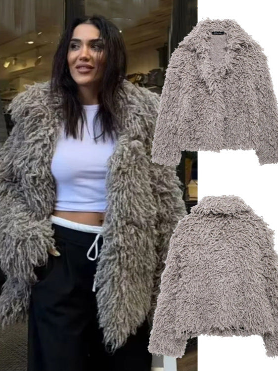 Women's Long-Pile Faux Fur Jacket