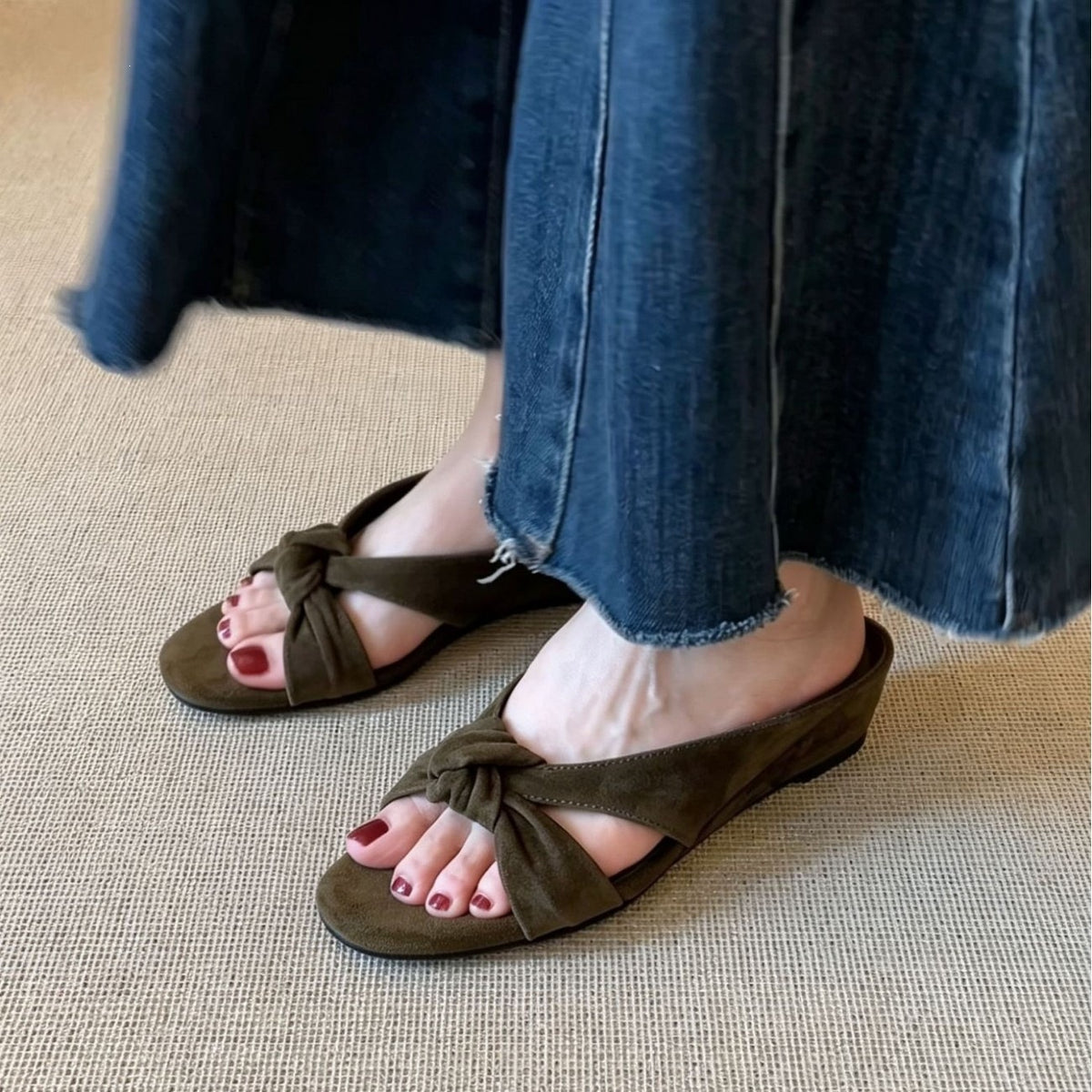 Knotted Wedge Sandals