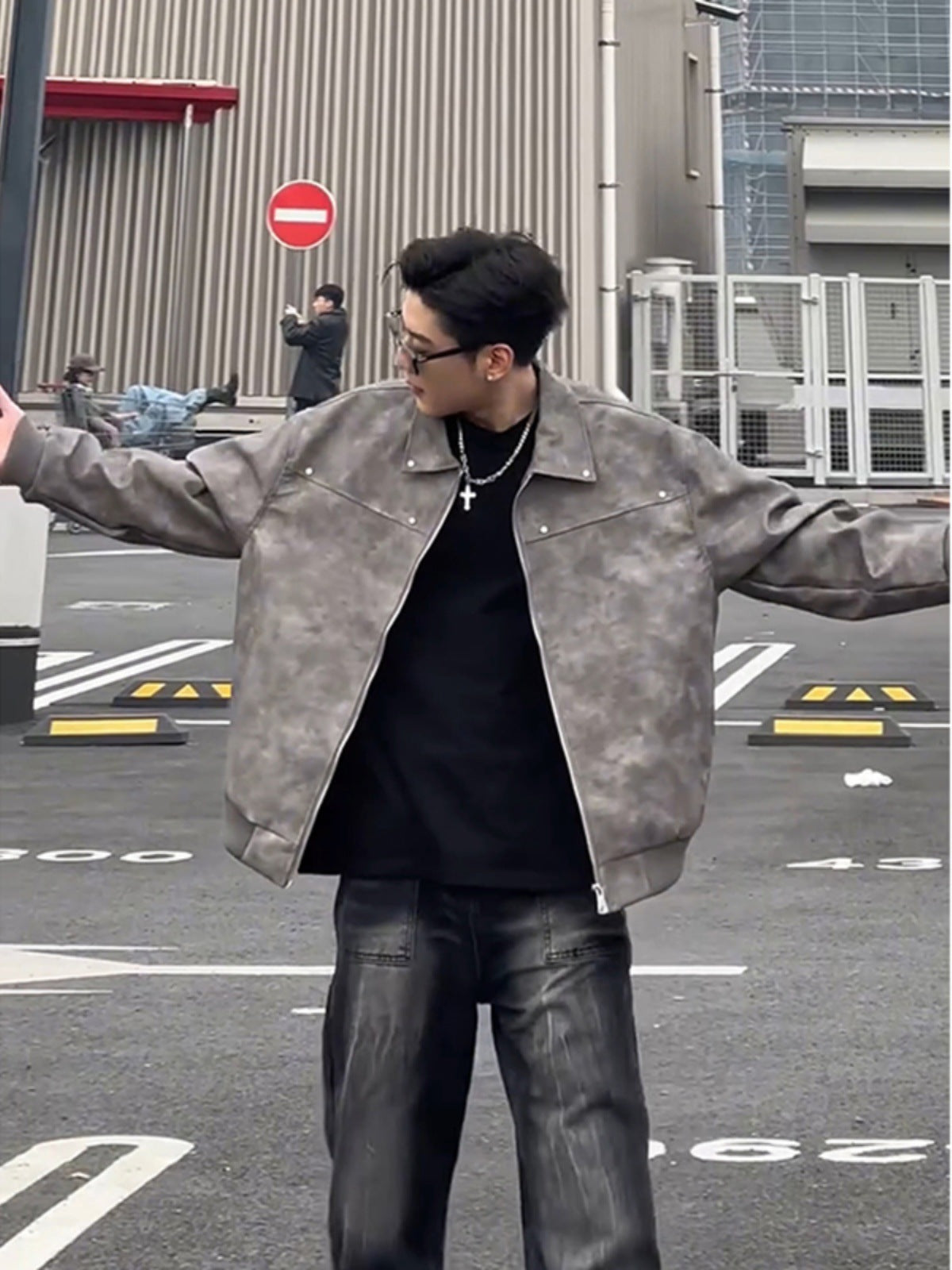 Reversible Collar Biker Jacket