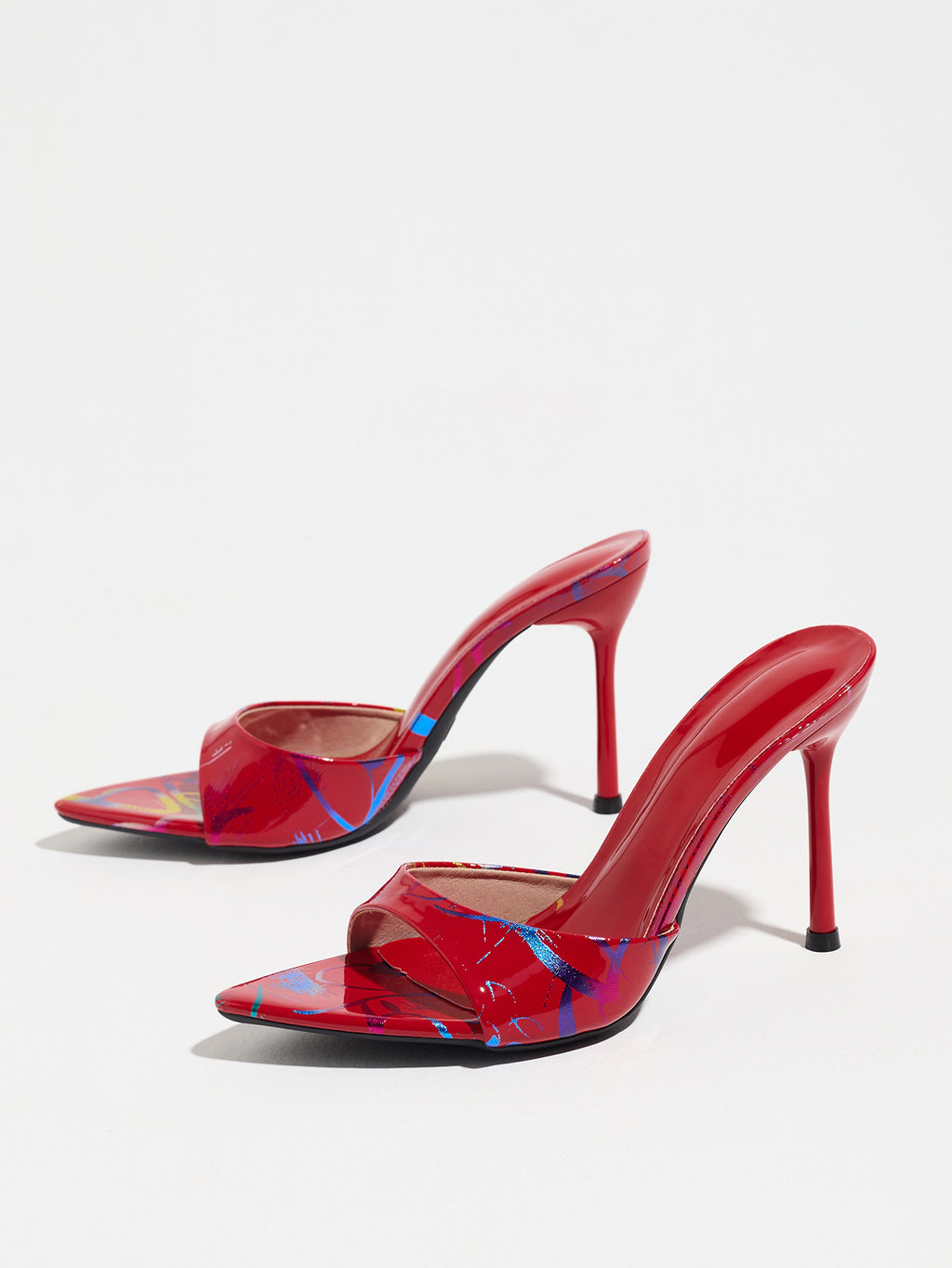 Pointed-Toe Stiletto Mule Sandals