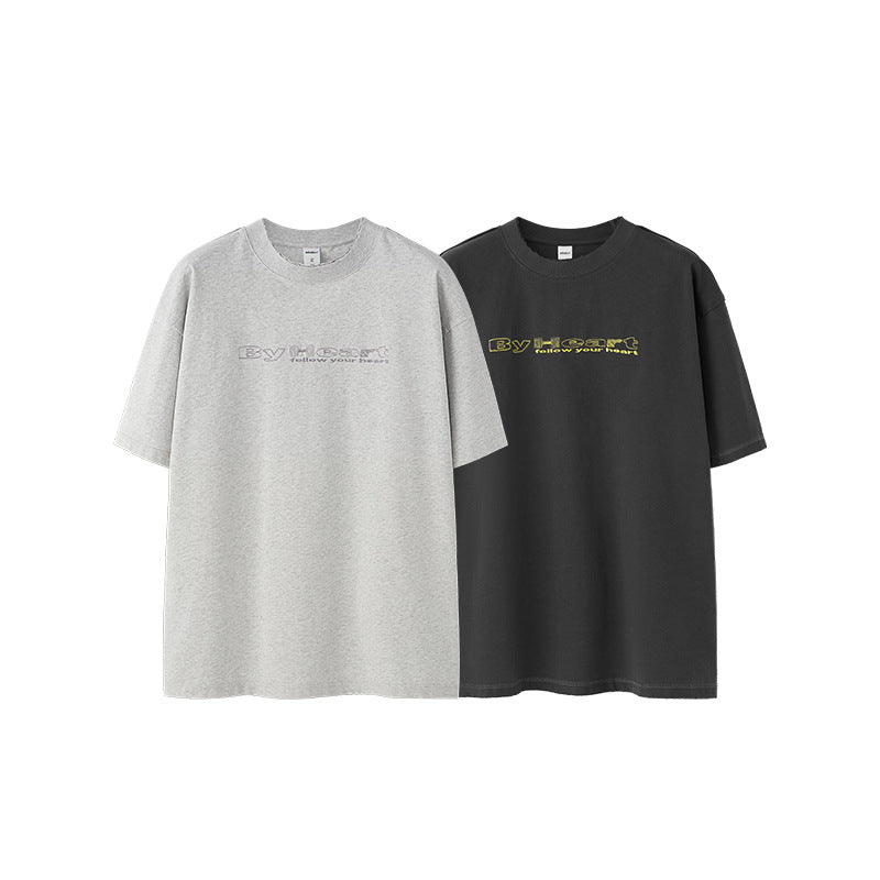 Embroidered Drop-Shoulder Tee