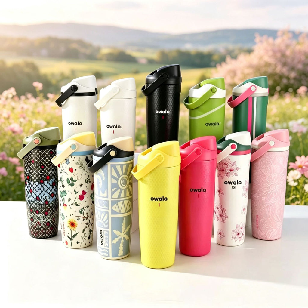 30oz Printed Insulated Water Bottle with Straw