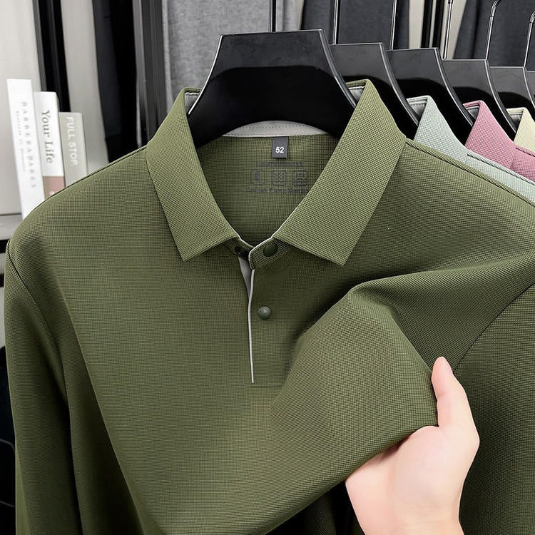2026 summer new men's lapel solid color T-shirt casual and versatile fashion urban young men trendy short sleeves