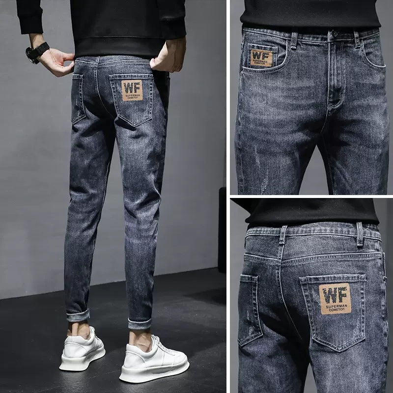 Slim-Fit Stretch Denim Trousers