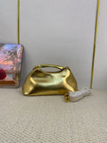 Metal-Handle Baguette Bag