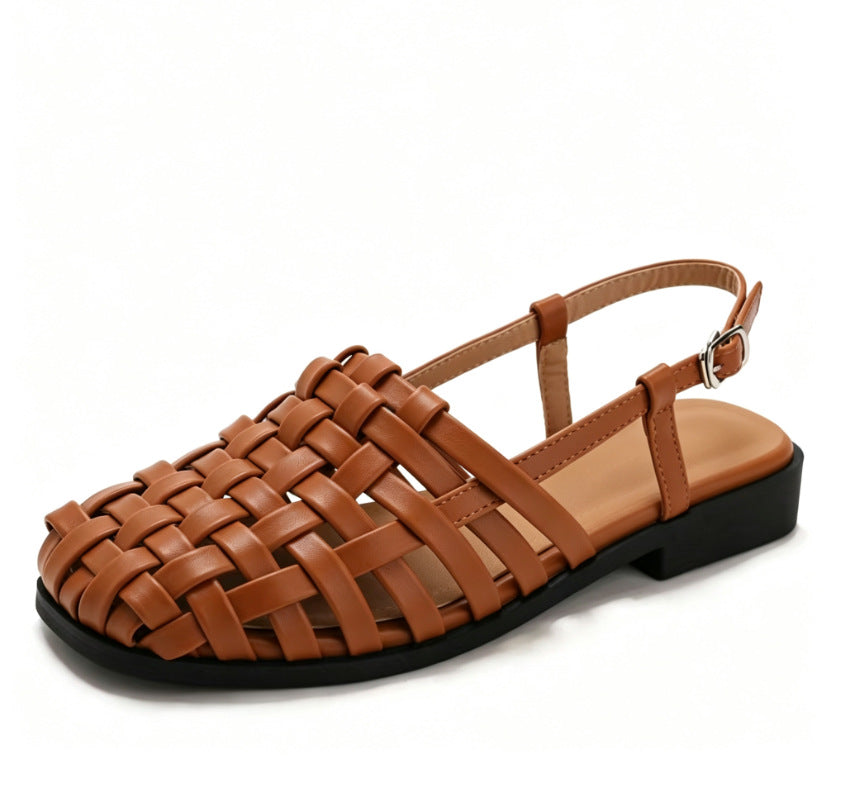 Woven Slingback Heel Sandals