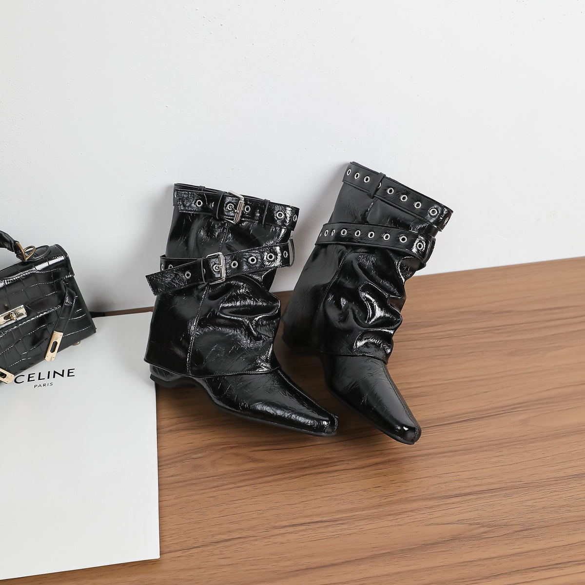 Buckle Western Mid-Calf Boots