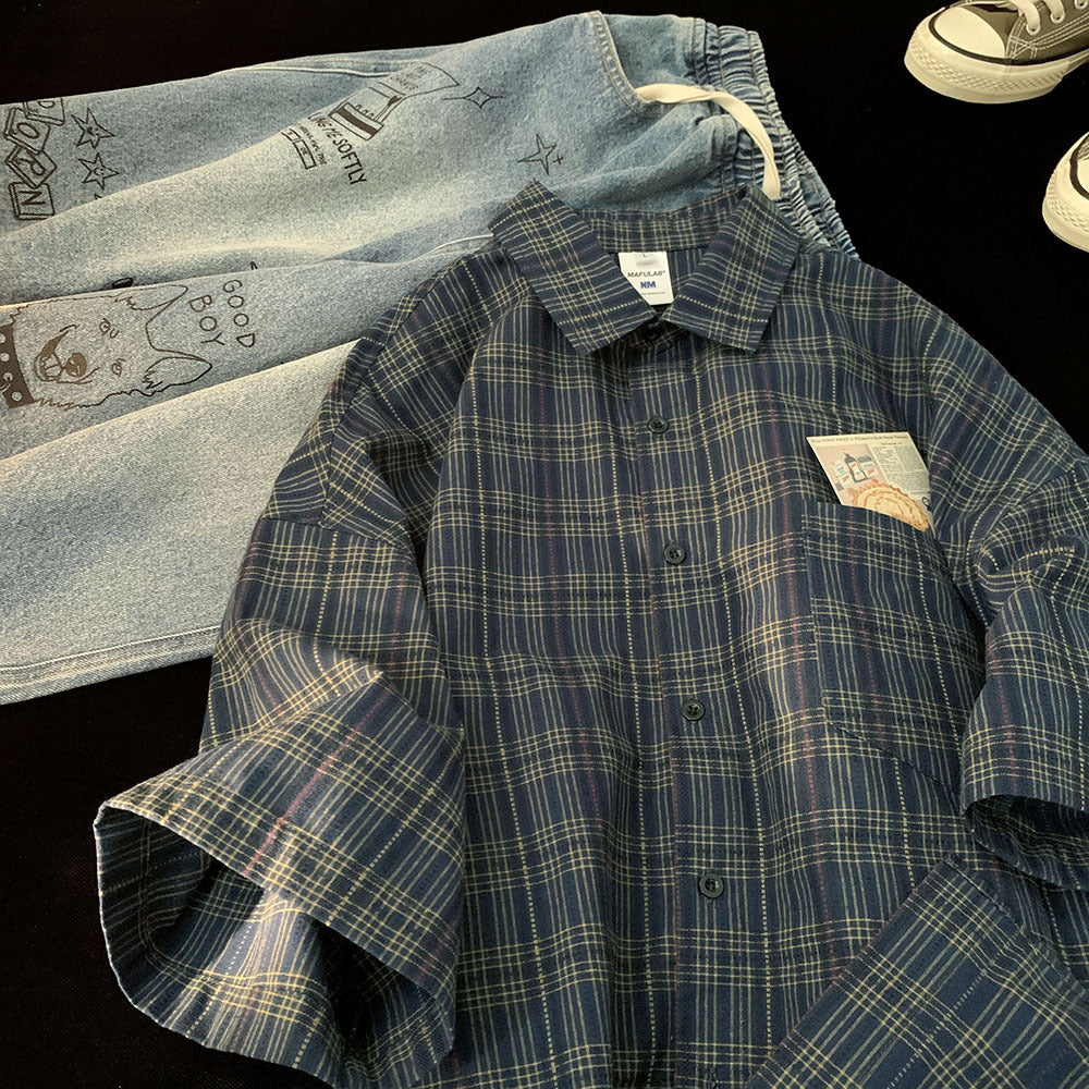 Vintage Plaid Casual Overshirt