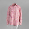 Relaxed Plaid Button Up Shirt Jacket
