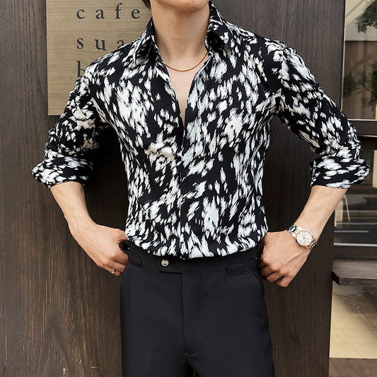 Men's Bold Monochrome Pattern Shirt