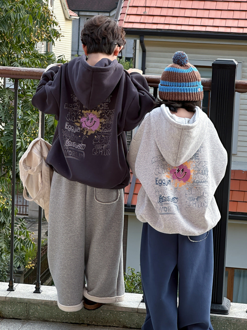 Kids' Fleece-Lined Letter Hoodie