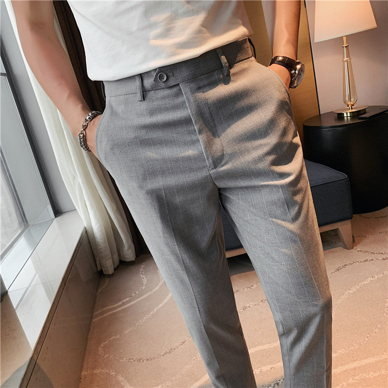 Stylish Pinstripe Slim-Fit Trousers