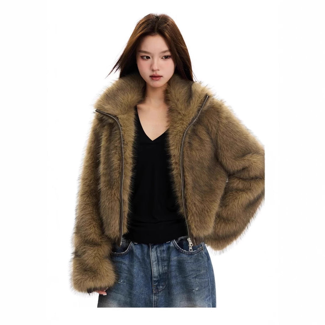 Faux Fur Bomber Jacket