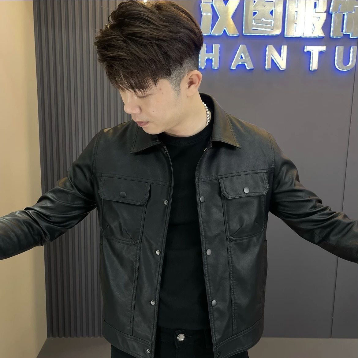 Urban Utility Leather Jacket