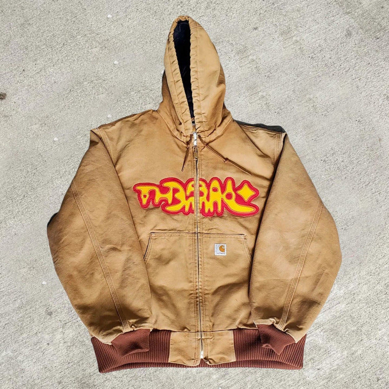 Men’s Hooded Utility Print Jacket