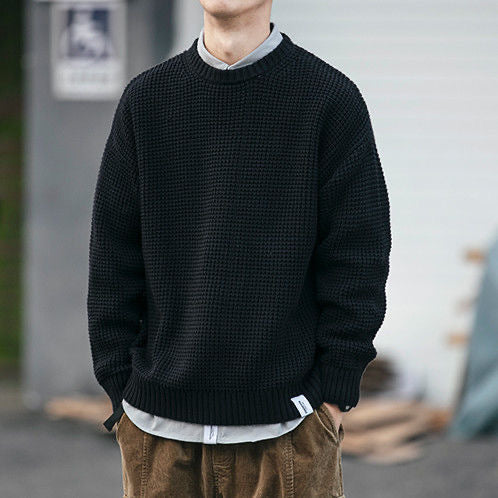 Men's Waffle Knit Pullover Sweater