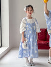 Summer blue polka dot dress