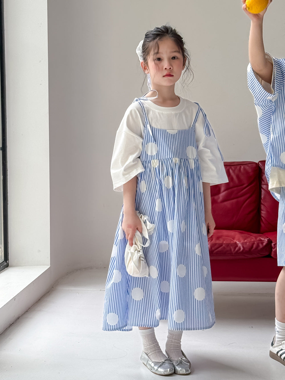 Kids' Polka-Dot Shirt and Shorts Outfit