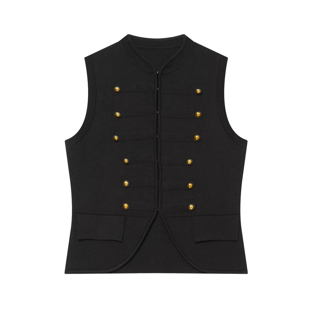 Women's Double-Breasted Knit Vest