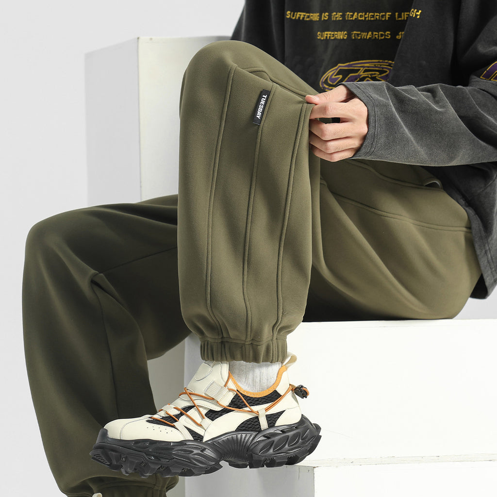 Thickened Fleece-Lined Sweatpants