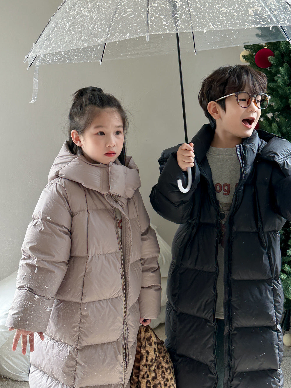 Kids' Mid-Length Hooded Puffer Jacket