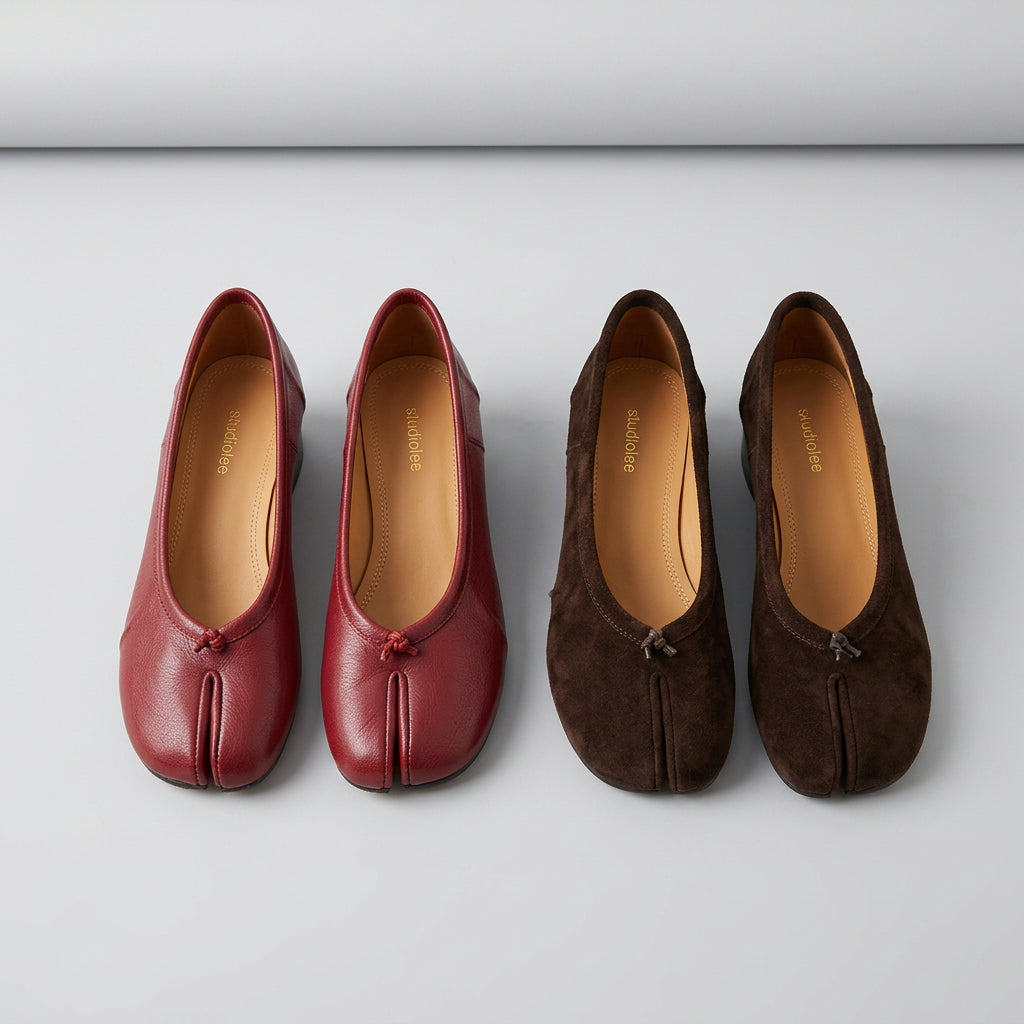 Pleated Split-Toe Shoes