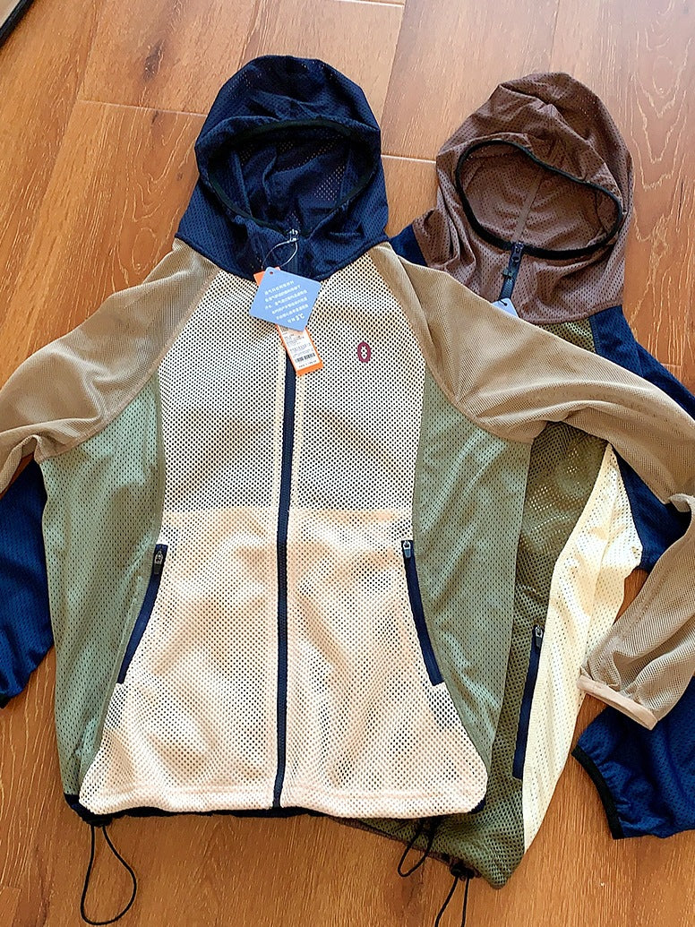 Multi-Panel Technical Mesh Hoodie