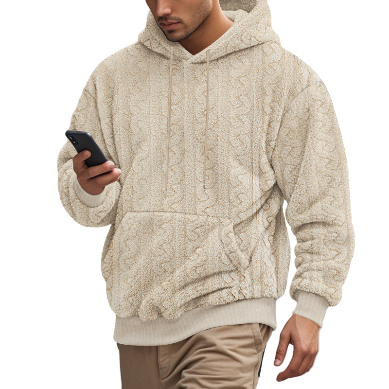 Textured Sherpa Hoodie