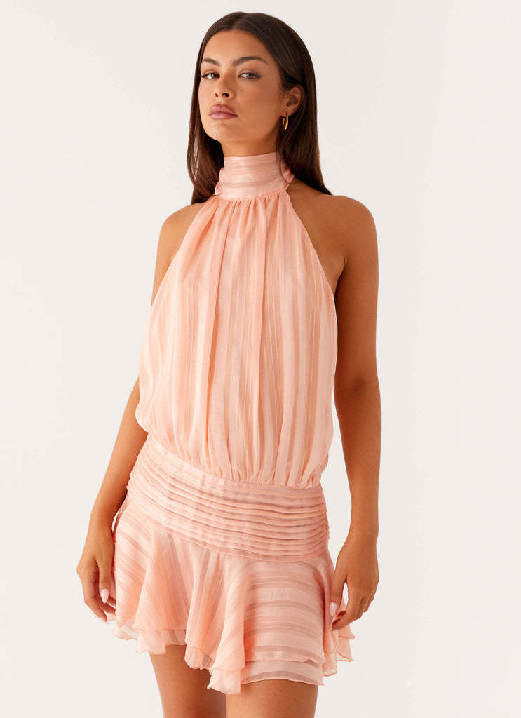 Backless Tie-Up Halter Dress