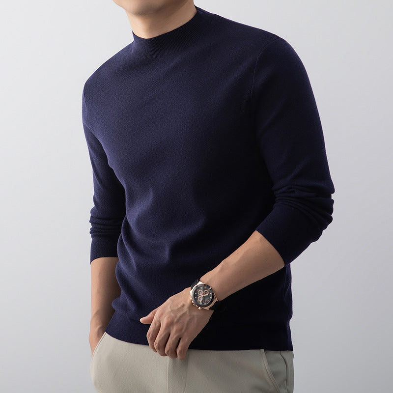 Men's Mock Neck Knitted Sweater